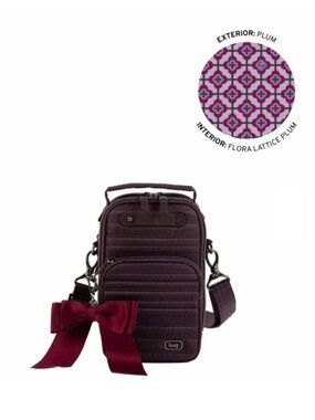 Lug Skeeter Mini Bridge Love Convertible Crossbody with Bow Plum